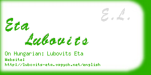 eta lubovits business card